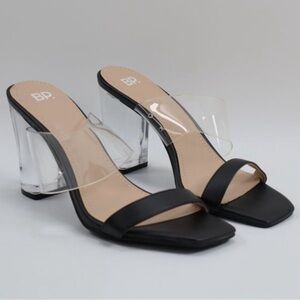 BP Nordstrom Naomi Clear Black Women's Heels